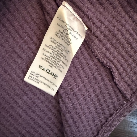 Free People We The Free Coraline Thermal‎ Waffle Knit Top Chocolate - Picture 6 of 7